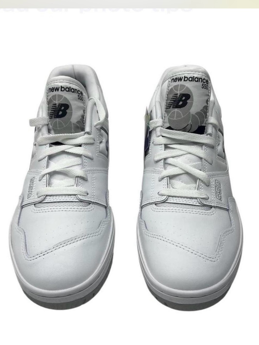 New Balance 550 BB550PB1 White/Gray Leather Low Top Lace-Up Men's Sneakers New - Picture 3 of 9